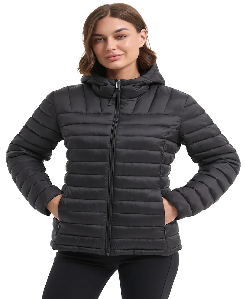 Hawke & Co. Women's Packable Quilted Hooded Puffer Jacket