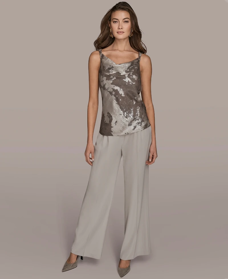 Donna Karan New York Women's Printed Cowl Neck Top