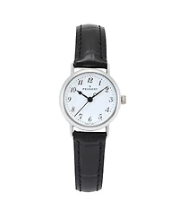 Peugeot Womens Small Face Easy Read Minimalist Brown Leather Strap Watch