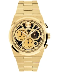 Movado Men's Bold Quest Swiss Quartz Chrono Ionic Plated Light Gold-Tone Steel Watch, 40mm