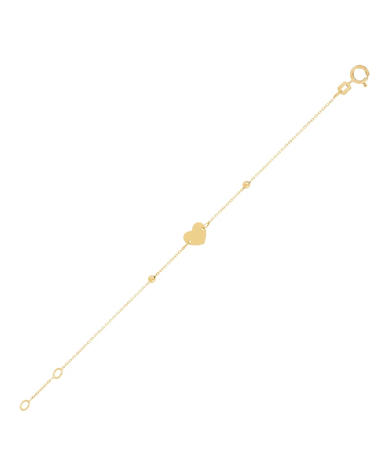Italian Gold Heart Bracelet in 14k Yellow Gold