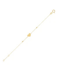 Italian Gold Heart Bracelet in 14k Yellow Gold