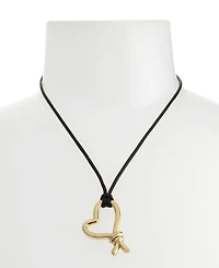 Steve Madden Gold Heart Knot Pendant Slider Necklace