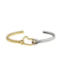 Steve Madden Two Tone Heart Knot Cuff Bracelet