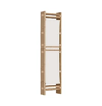 vidaXL Folding 4-Panel Room Divider 63" Bamboo and Canvas
