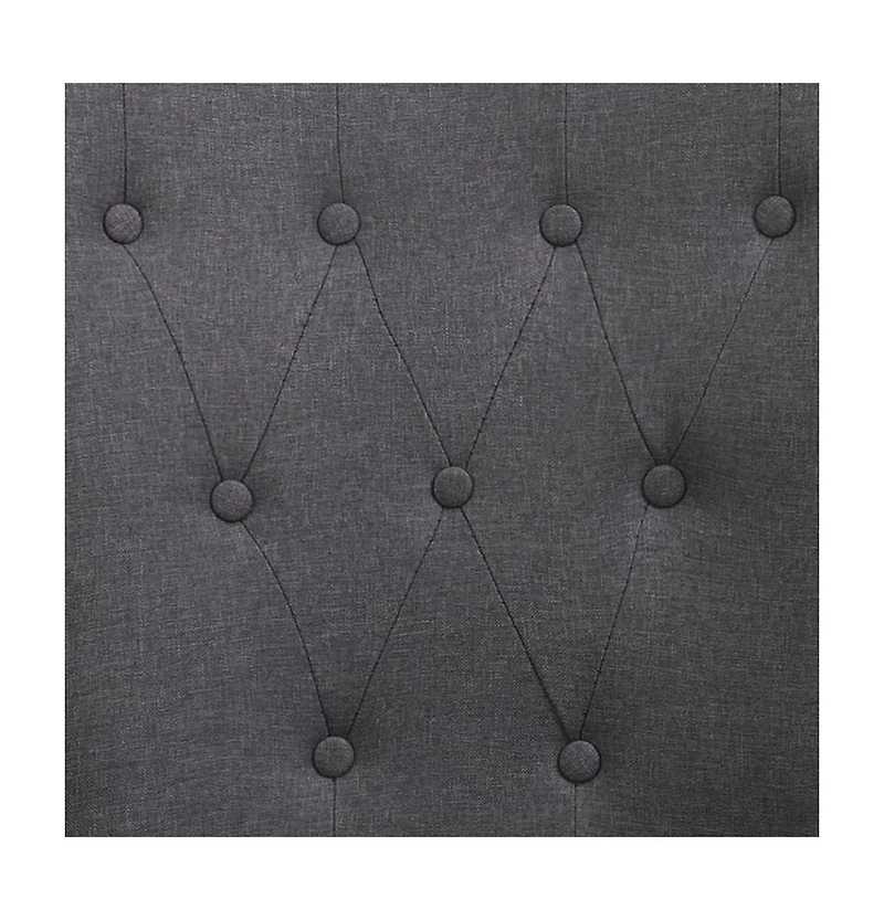 vidaXL Dining Chair with Armrests Dark Gray Fabric