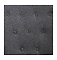 vidaXL Dining Chair with Armrests Dark Gray Fabric