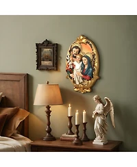 LuxenHome Holy Family Wall Plaque, Oval Religious Decor Featuring Joseph, Mary & Baby Jesus for Prayer Room & Faithful Home