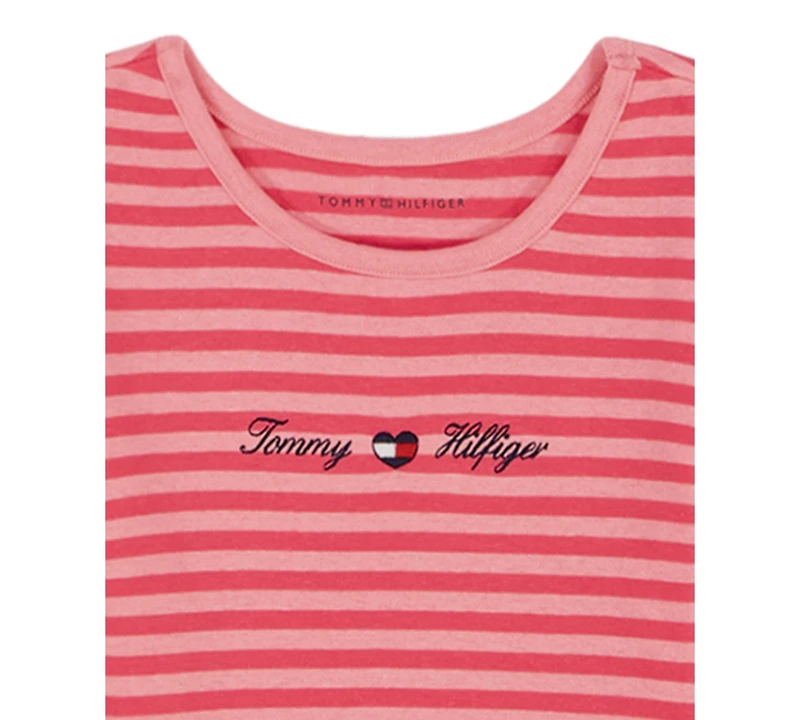 Tommy Hilfiger Girls 4–6X Striped T-Shirt and Ribbed Flare Leggings, 2-Piece Set