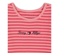 Tommy Hilfiger Girls 4–6X Striped T-Shirt and Ribbed Flare Leggings, 2-Piece Set