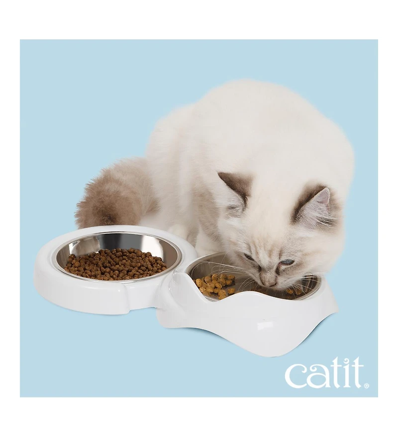 Catit Pixi Double Dish White extra bowl