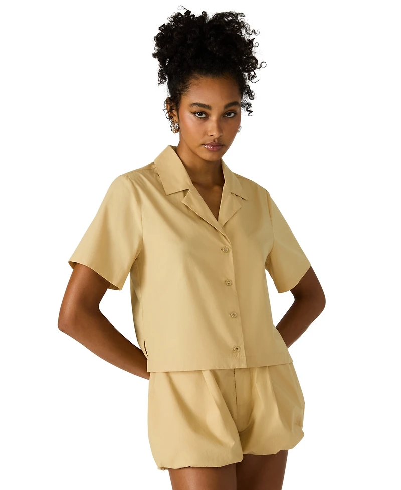 Steve Madden Women's Sandra Collared Button Front Top