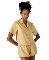 Steve Madden Women's Sandra Collared Button Front Top