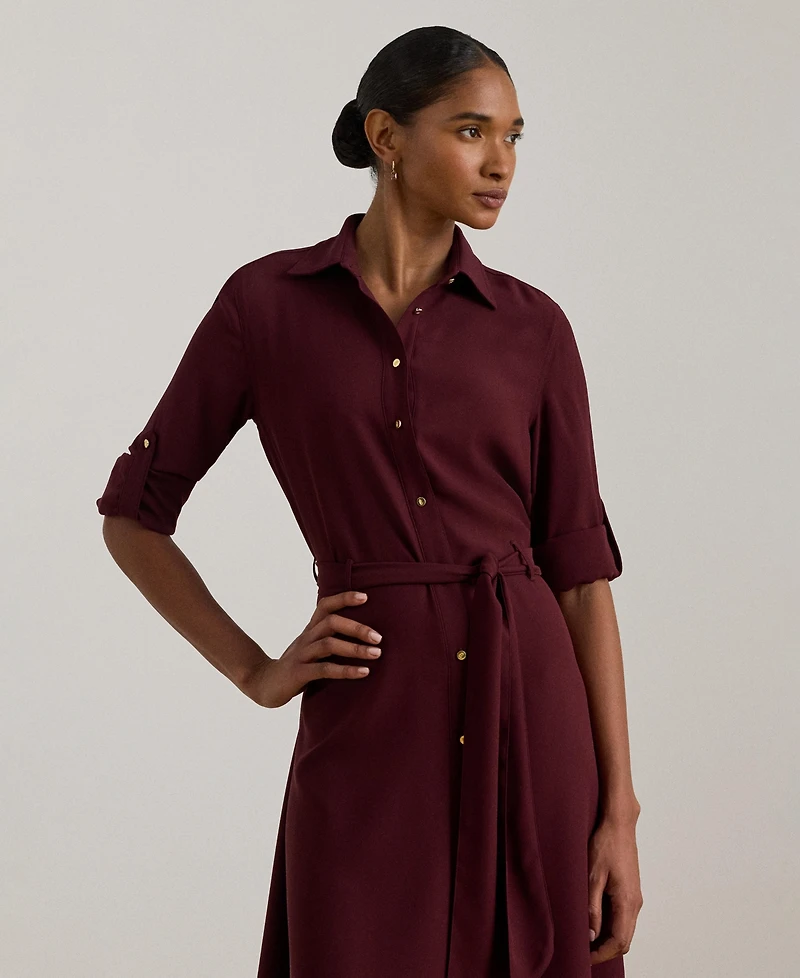 Lauren Ralph Women's Double-Faced Point Collar Shirt Dress