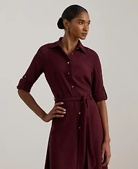Lauren Ralph Women's Double-Faced Point Collar Shirt Dress