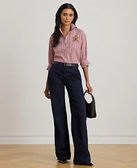 Lauren Ralph Women's Striped Broadcloth Shirt