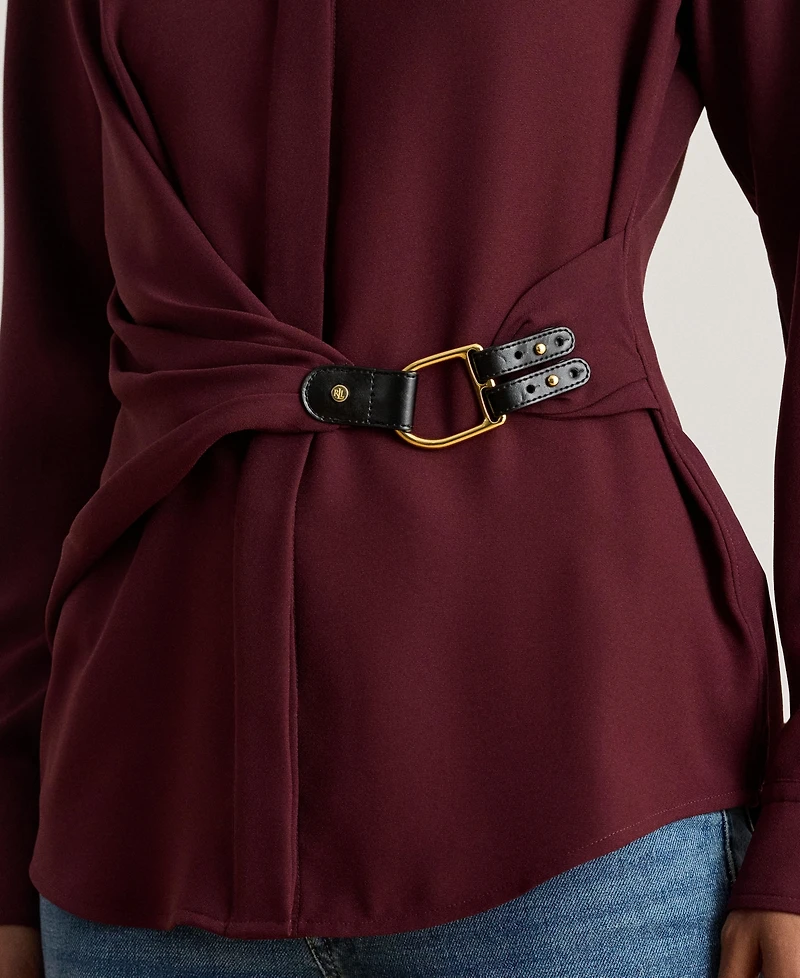 Lauren Ralph Women's Buckle Trim Top