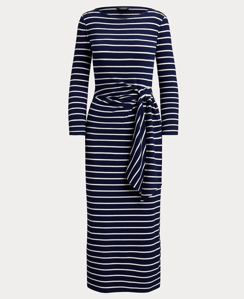 Lauren Ralph Women's Striped Tie-Front Dress
