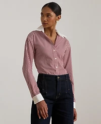 Lauren Ralph Women's Striped Broadcloth Shirt