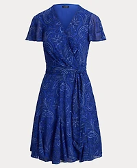 Lauren Ralph Women's Crinkled Surplice Dress