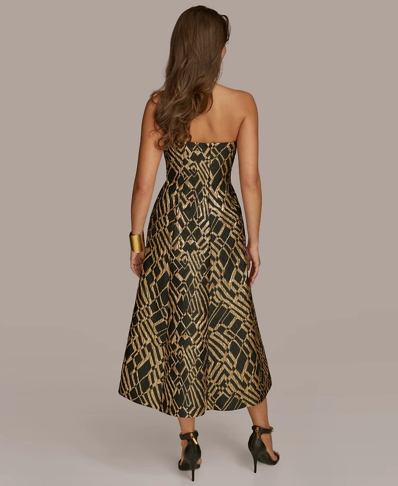 Donna Karan New York Women's Strapless Fit and Flare Midi Dress