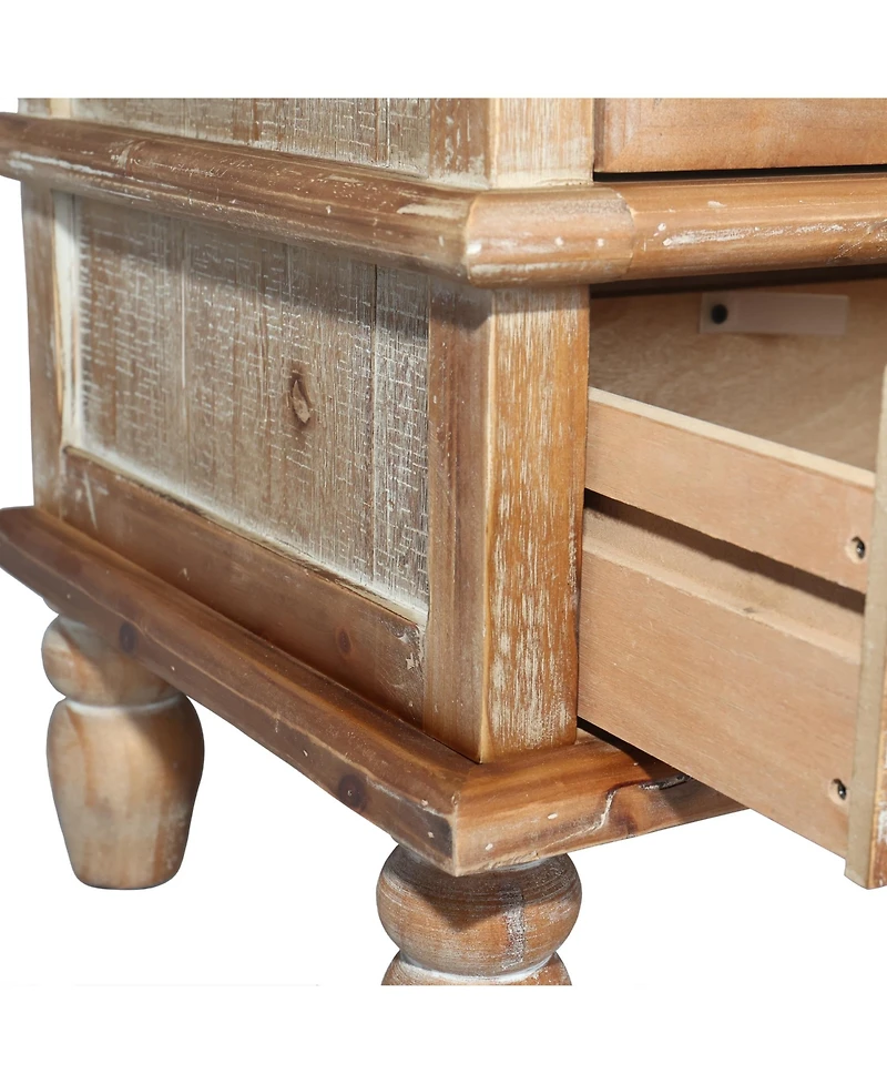 Casainc 59" Chic Natural Wood Accent Storage Cabinet with 4 Doord 3 drawers