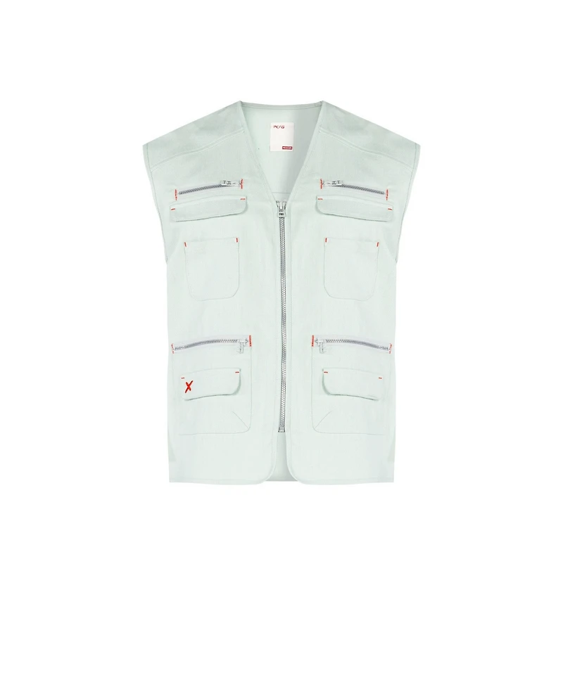 Pcfg Women's Men's Free Heaven Linen-Blend Pocket Vest