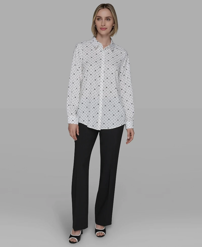 Karl Lagerfeld Paris Women's Collared Neck Top