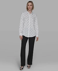 Karl Lagerfeld Paris Women's Collared Neck Top