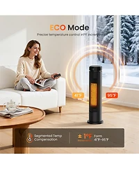 Morento Tower Space Heaters for Indoor, 1500W Heaters with Remote, Ptc Ceramic Electirc Heater for Bedroom, Overheat Protection for Office Home