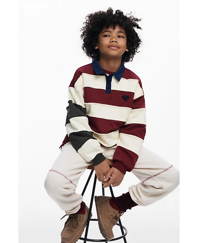Desigual Boys's Long Sleeve Striped Polo
