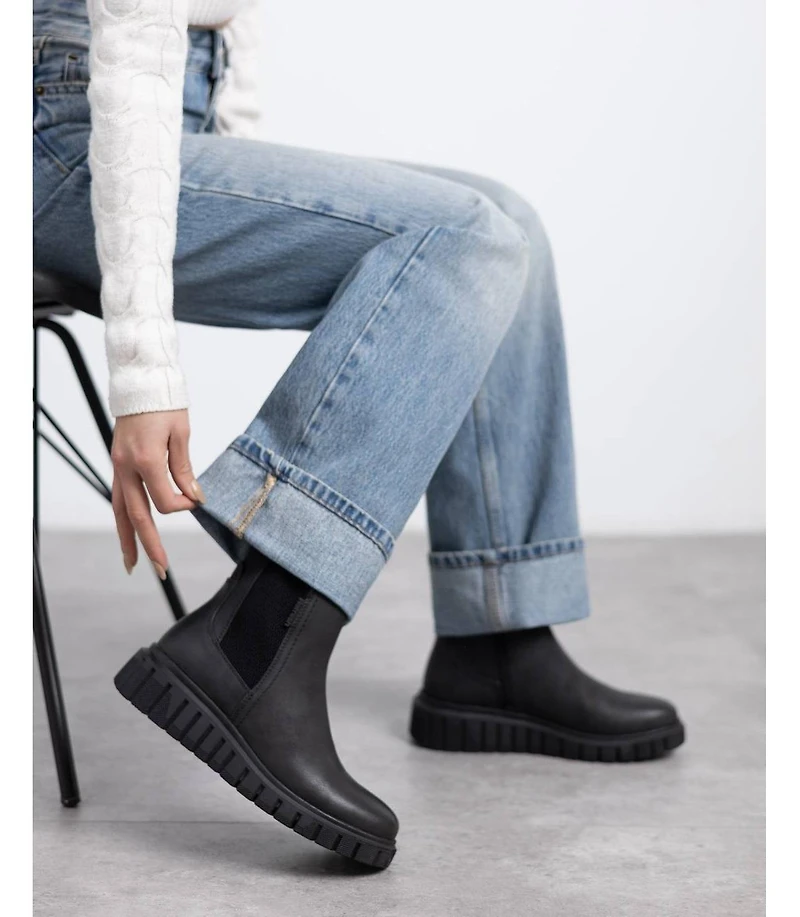 Xti Women's Casual Chelsea Booties synthetic upper, padded insole, rubber sole, side zipper, ankle height