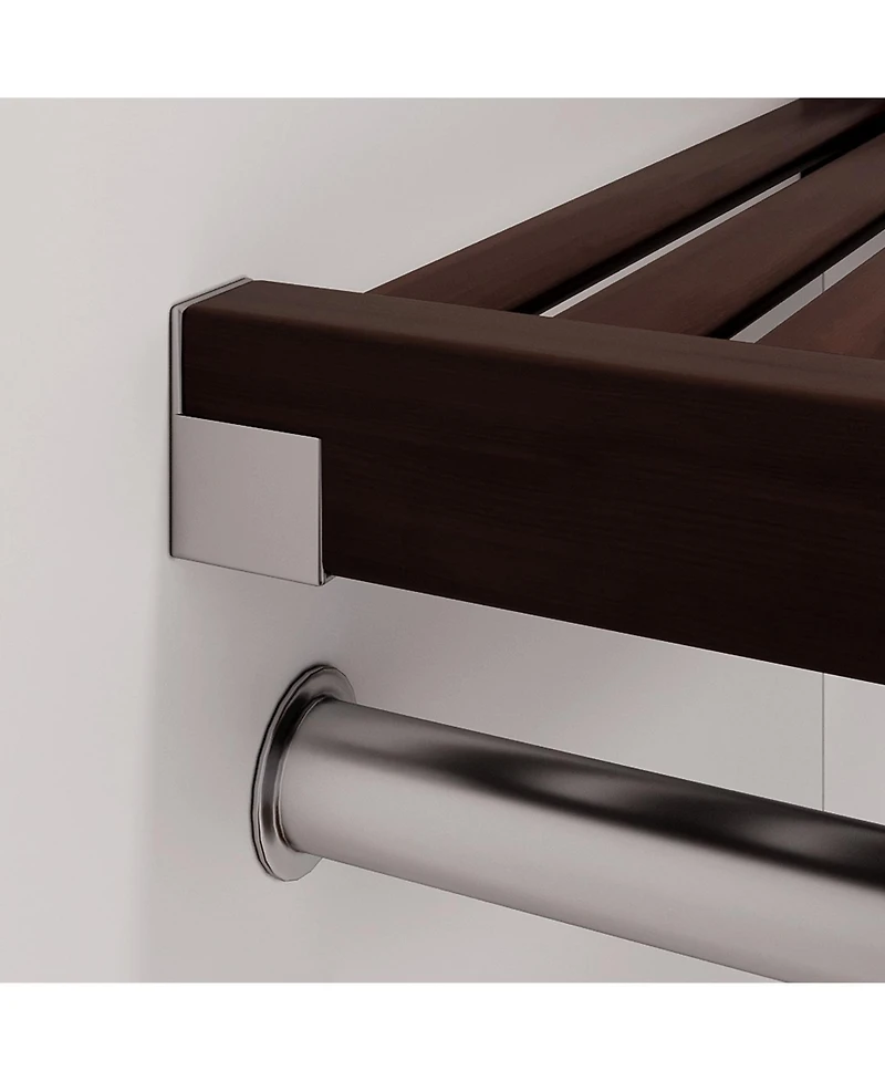 Solid Wood Walk-In Closet Organizer with 2 Drawers and Glass Doors