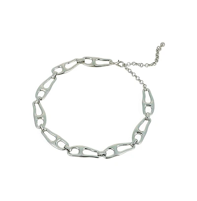 Sohi Women's The Pavement-Link Chain Necklace - Chrome Silver