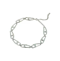 Sohi Women's The Pavement-Link Chain Necklace - Chrome Silver