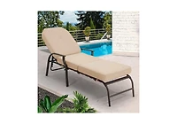 Aecojoy Adjustable Outdoor Chaise Lounge Chair Patio Recliner