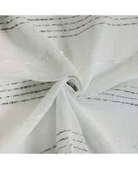 Habitat 100% Polyester Jasper Sheer Faux Linen Stripe Grommet Curtain Panel 52" x 63" White