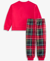 Epic Threads Boys Toddler 2T-4T Dog Bear Top and Plaid Pants, 2-Piece Set, Macy's Exclusive