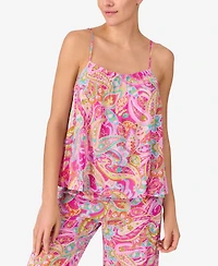 Sanctuary Women's 2-Piece Sleeveless Crop Tank Top & Long Pant Pajama Set