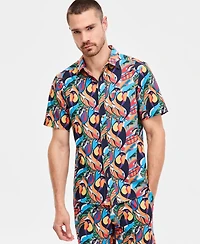 Paisley & Gray Men's Toucan Printed Button-Down Swim Shirt