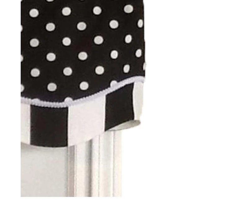 Rlf Home-Glory Dotty Style High Quality 3" Rod Pocket Valance 50" X 16" Black by Rlf Home