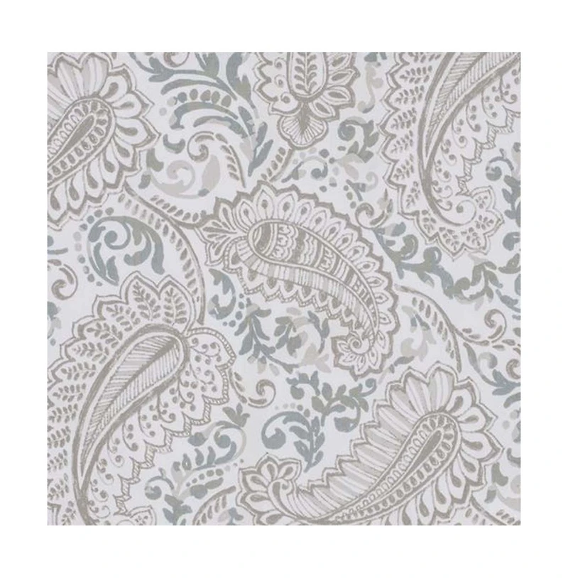 Ellis Shannon Printed Paisley Pattern on Cotton Fabric Tailored Pairs 3" Rod Pocket 100"x96" Natural