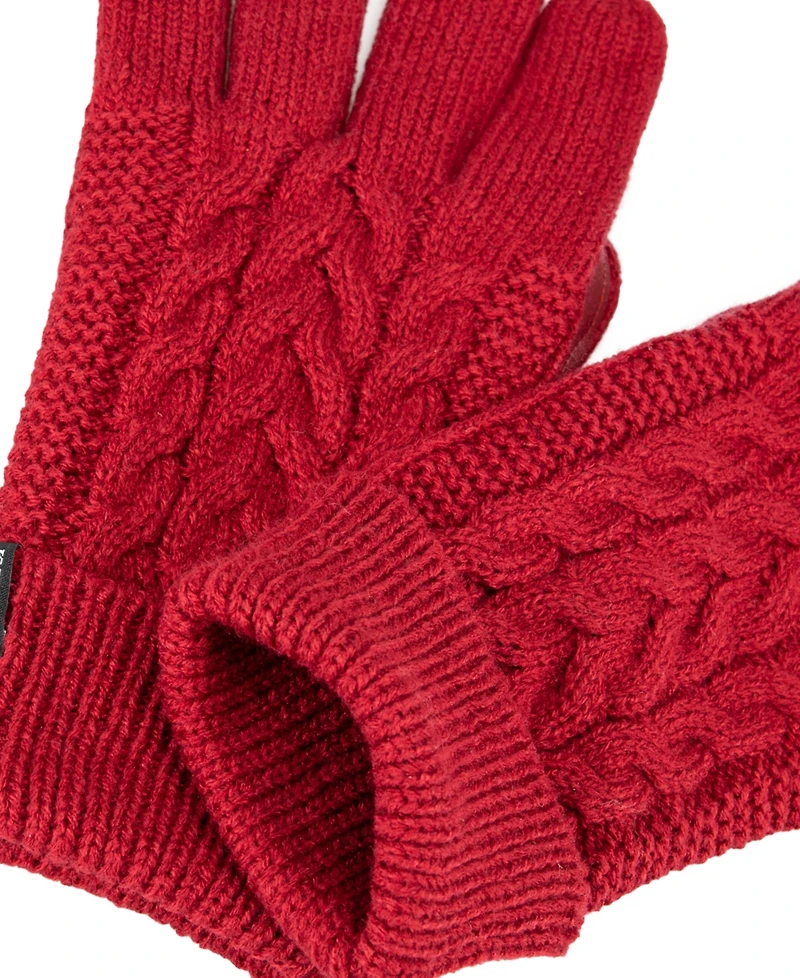 Isotoner Women's Water Repellent Cable Knit Gloves