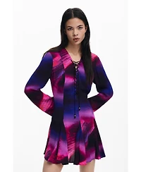 Desigual Women's Dress with ribbon neckline