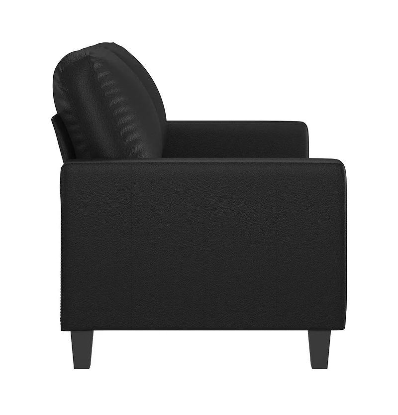 vidaXL 2-Seater Sofa Black 47.2" Faux Leather