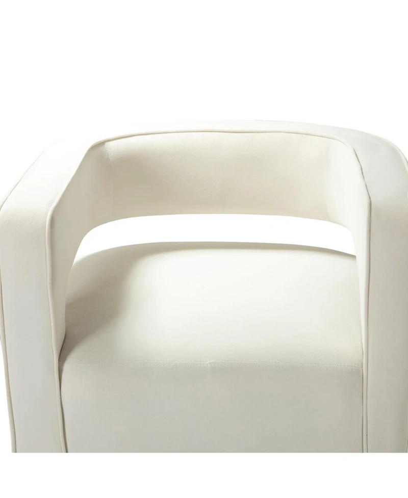 Carisa Contemporary Swivel Barrel Chair with Metal Base