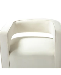 Carisa Contemporary Swivel Barrel Chair with Metal Base