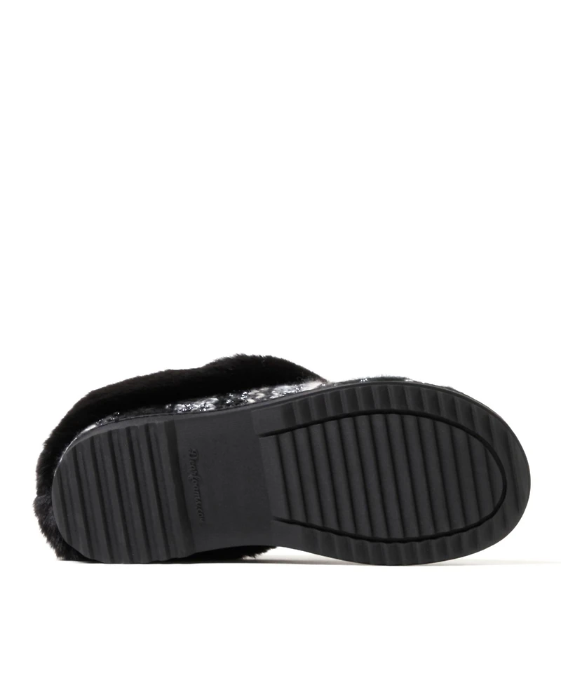 Dearfoams Women's Hannah Festive Knit Clog House Shoe Slipper