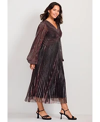 Avenue Women's Plus Pleated Plisse Dress
