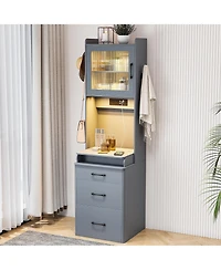 Vlsrka 3-in-1 Vanity Desk with Led Sensor Light, Flip Mirror and Drawers